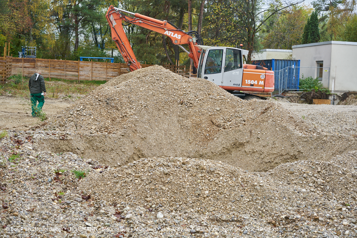 04.11.2022 - Baustelle an der Quiddestraße Haus für Kinder in Neuperlach